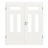 HUGA Drzwi podwójne Lacuna 6 Białe lakierowane Classic z przeszkleniem LA 2 z ościeżnicą