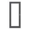 HUGA Drzwi Przesuwne Strukturalne Antracyt Durat Basic Wersja z Oknem LA 27