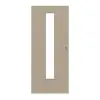 HUGA drzwi przesuwne Cotton like taupe (kolor ciemnoszaro-brązowy) Durat Basic Versio z przeszkleniem LA 24