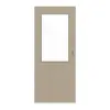 HUGA drzwi przesuwne Cotton like taupe (kolor ciemnoszaro-brązowy) Durat Basic Versio z przeszkleniem LA 7