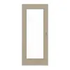 HUGA drzwi przesuwne Cotton like taupe (kolor ciemnoszaro-brązowy) Durat Basic Versio z przeszkleniem LA 8