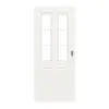 HUGA drzwi przesuwne Kontur 4 biały lakier klasyczny z przeszkleniem LA szprosy 1/3