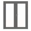 HUGA Drzwi podwójne Hygge szare Durat Basic z przeszkleniem LA 27 z ościeżnicą