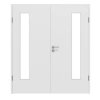 HUGA Drzwi podwójne białe Bütte Durat Basic z przeszkleniem LA 24 po stronie zawiasów z ościeżnicą