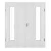 HUGA drzwi dwuskrzydłowe dąb biały Durat Basic z przeszkleniem LA 24 po stronie zawiasów z ościeżnicą