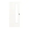 HUGA drzwi przesuwne biel pino Durat Basic z przeszkleniem LA 24 od strony zamka