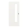 HUGA drzwi przesuwne biały lakier dekor podobny do RAL 9016 Durat Basic z przeszkleniem LA 24 od strony zamka