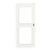 HUGA drzwi przesuwne biały lakier dekor podobny do RAL 9016 Durat Basic z przeszkleniem LA 12