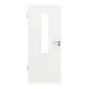 HUGA drzwi wewnętrzne biały lakier dekor podobny do RAL 9016 Durat Basic z przeszkleniem 4 LA na środku