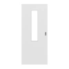 HUGA Drzwi przesuwne Białe Bütte Durat Basic z przeszkleniem LA 4 na środku