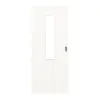 HUGA drzwi przesuwne biel pino Durat Basic z przeszkleniem LA 4 na środku