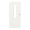 HUGA drzwi przesuwne biały lakier dekor podobny do RAL 9016 Durat Basic z przeszkleniem 4 LA na środku
