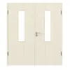 HUGA drzwi 2-skrzydłowe modrzew lazurowany Durat Basic z przeszkleniem 4 LA na środku z ościeżnicą