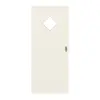 HUGA drzwi przesuwne biały podobny do RAL 9010 lakierowane Basic z przeszkleniem LA 6 romb