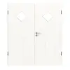 HUGA drzwi dwuskrzydłowe biel pino Durat Basic z przeszkleniem LA 6 romb z ościeżnicą