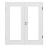 HUGA Drzwi podwójne białe Bütte Durat Basic z przeszkleniem LA 8 z ościeżnicą