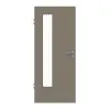 HUGA drzwi wewnętrzne taupe (kolor ciemnoszaro-brązowy) lakier matowy Basic z przeszkleniem LA 24 po stronie zawiasów
