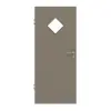 HUGA drzwi wewnętrzne taupe (kolor ciemnoszaro-brązowy) lakier matowy Basic z przeszkleniem LA 6 romb