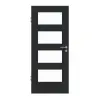 HUGA drzwi wewnętrzne antracyt podobny do RAL 7016 lakier matowy Basic z przeszkleniem LA 9