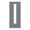 HUGA Drzwi wewnętrzne Strukturalne Hygge szare Durat Basic Wersja z przeszkleniem LA 24 na środku