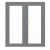 HUGA Drzwi podwójne strukturalne Hygge szare Durat Basic Wersja z przeszkleniem LA 27 z ościeżnicą