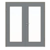 HUGA Drzwi podwójne Ultramat Hygge szare Durat Basic Wersja z przeszkleniem LA 8 z ościeżnicą