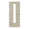 HÖRMANN drzwi wewnętrzne szczotkowany modrzew jasny wzdłuż Duradecor ProLine z przeszkleniem LA 24 na środku.