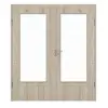 HÖRMANN drzwi dwuskrzydłowe szczotkowane modrzew jasny Duradecor ProLine z przeszkleniem LA-DIN z ościeżnicą