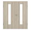 HÖRMANN drzwi 2-skrzydłowe szczotkowane modrzew jasny Duradecor ProLine z przeszkleniem LA 24 na środku z ościeżnicą