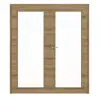 HÖRMANN drzwi 2-skrzydłowe dąb naturalny wzdłuż Duradecor ProLine z przeszkleniem LA 27 z ościeżnicą