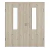 HÖRMANN drzwi 2-skrzydłowe szczotkowane modrzew jasny Duradecor ProLine z przeszkleniem 4 LA na środku z ościeżnicą