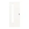 HÖRMANN drzwi przesuwne biel szczotkowana wzdłuż Duradecor ProLine z wycięciem na szybę LA 24 po stronie zawiasów