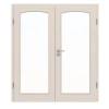 Drzwi podwójne TE-19 z sosny bezsękowej białe z litego drewna z ościeżnicą
