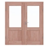 Drzwi podwójne TE-23 z larchu z litego drewna z ościeżnicą