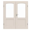 Drzwi podwójne TE-28 z sosny bezsękowej białe z litego drewna z ościeżnicą