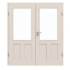 Drzwi podwójne TE-40 świerk bezsęczny białe z litego drewna z ościeżnicą