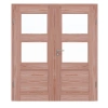 Drzwi podwójne TM-32 z drewna larchowego z ościeżnicą