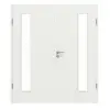 WESTAG drzwi dwuskrzydłowe sira biały (podobny do RAL 9003) WestaLack Soft z przeszkleniem LA-1B po stronie zawiasów w tym ościeżnica