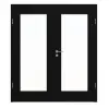 HÖRMANN drzwi dwuskrzydłowe ultramatowy czarny Proline Concepto z wycięciem na szybę LA 8 z ościeżnicą
