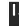 HÖRMANN drzwi przesuwne Leinen czarny Duradecor Proline Concepto z przeszkleniem 4 LA na środku