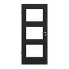 LEBO drzwi wewnętrzne Cotton Like czarny podobny do RAL 9005 Versio z przeszkleniem LA 11
