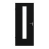 LEBO Drzwi wewnętrzne Ultramat Czarne podobne do RAL 9005 Wersja z przeszkleniem LA 24 na środku