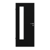 LEBO Drzwi wewnętrzne Ultramat Czarne podobne do RAL 9005 Wersja z przeszkleniem LA 24 po stronie zawiasów