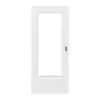 LEBO drzwi przesuwne biel strukturyzowana podobna do RAL 9016 Versio z wycięciem na szybę LA-DIN