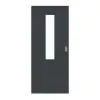 LEBO drzwi przesuwne ultramatowy antracyt podobny do RAL 7016 Versio z przeszkleniem 4 LA na środku