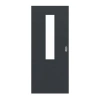 LEBO Drzwi przesuwne Cotton Like Anthrazit podobne do RAL 7016 wersja z przeszkleniem LA 4 na środku
