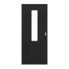 LEBO drzwi przesuwne Cotton Like czarny podobny do RAL 9005 Versio z przeszkleniem 4 LA na środku