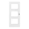 LEBO drzwi przesuwne biel strukturyzowana podobny do RAL 9016 Versio z wycięciem na szybę LA 11