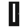 LEBO Drzwi przesuwne Ultramat Czarny podobny do RAL 9005 Wersja z przeszkleniem LA 24 na środku