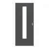 LEBO drzwi przesuwne strukturyzowana antracyt podobny do RAL 7016 Versio z przeszkleniem LA 24 na środku